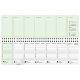 Querterminbuch 2026 | 326×102 mm, Karton, grün